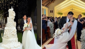 ¡Ni el vestido la detuvo! Andrea Arana sorprende al lucirse con sus pasos de baile en plena boda