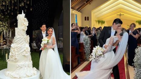 ¡Ni el vestido la detuvo! Andrea Arana sorprende al lucirse con sus pasos de baile en plena boda