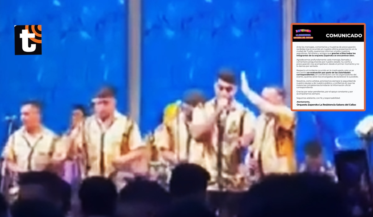 La orquesta Zaperoko emitió un comunicado oficial tras la explosión registrada durante una de sus presentaciones en la ciudad de Trujillo.