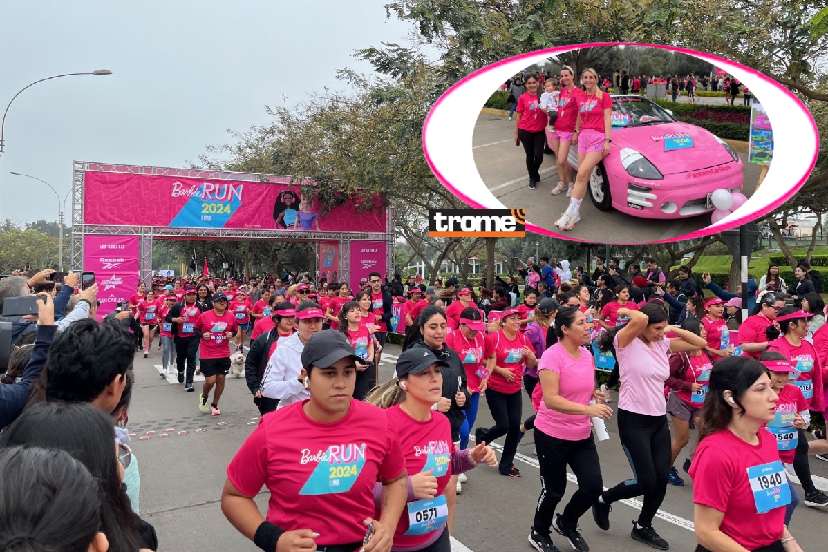 Así se vivió el 'Barbie Run' que reunió en San Borja a fanáticos de Barbie y amantes del deporte. Evento celebró 65 años de la icónica muñeca. (Compos: Isabel Medina /Trome).