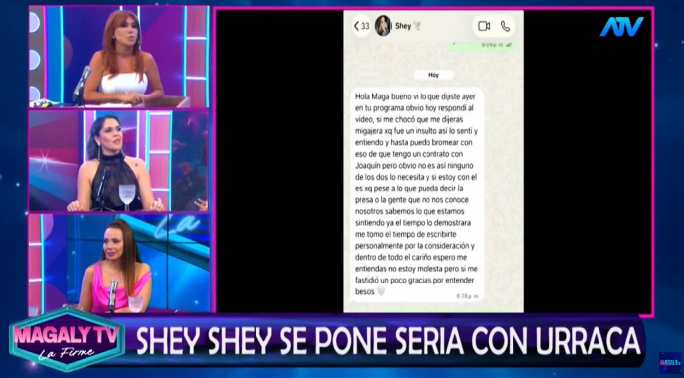 Sheyla Rojas defiende su amor por Joaquín Ramírez y niega que haya un contrato entre ellos.