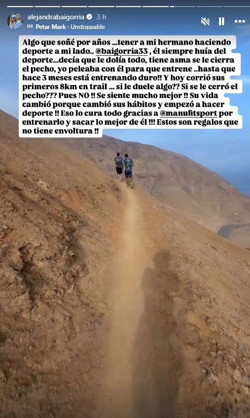 Alejandra dedica mensaje a su hermano a través de su cuenta de Instagram.