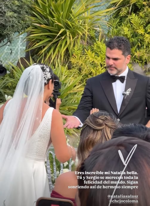 Natalia Salas y Sergio Coloma en el día de su boda religiosa.