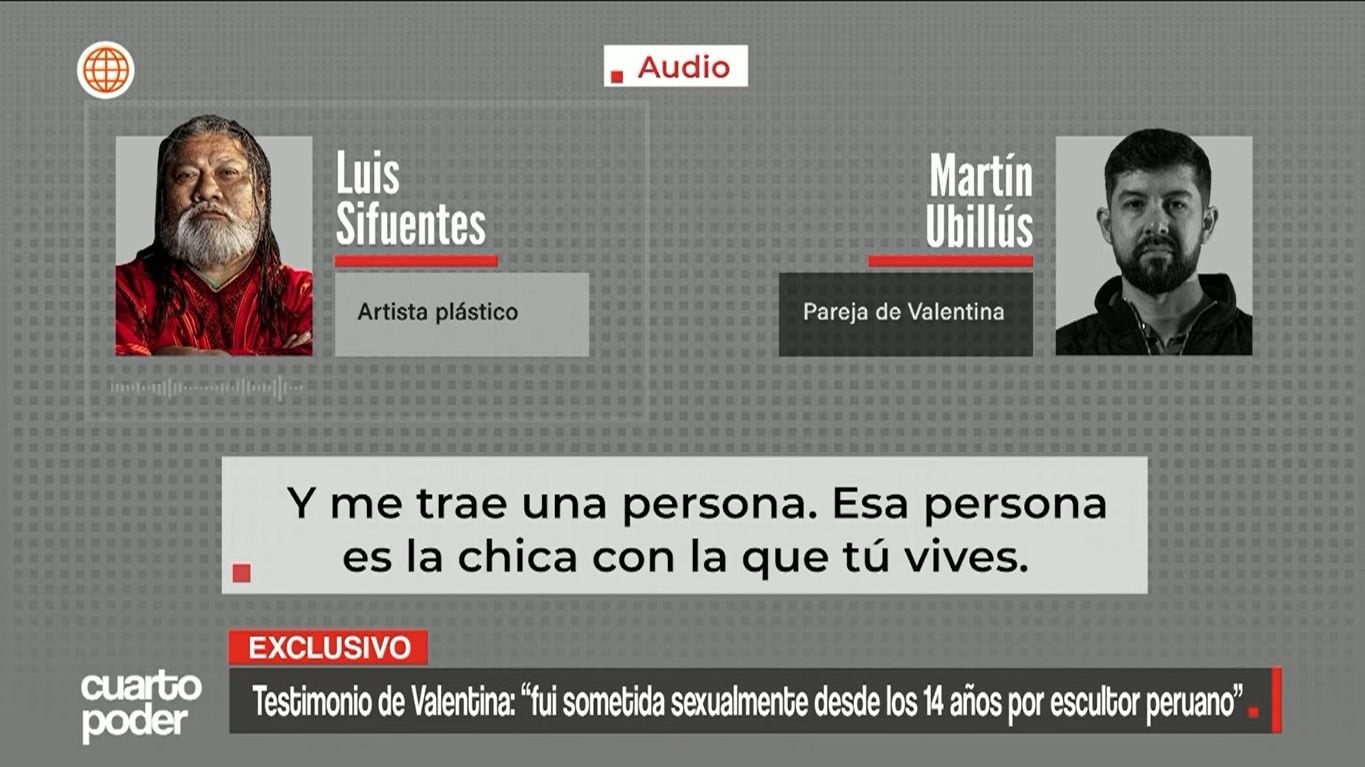 Luis Sifuentes, escultor conocido como Mamanka, reconoció por teléfono que pagó por servicios sexuales y que le llevaron a Valentina. (Cuarto Poder)