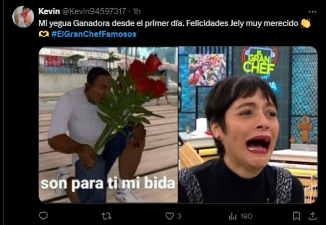 Usuarios disfrutaron con La Final de El Gran Chef Famosos e inundaron de memes las redes sociales. (Twitter)