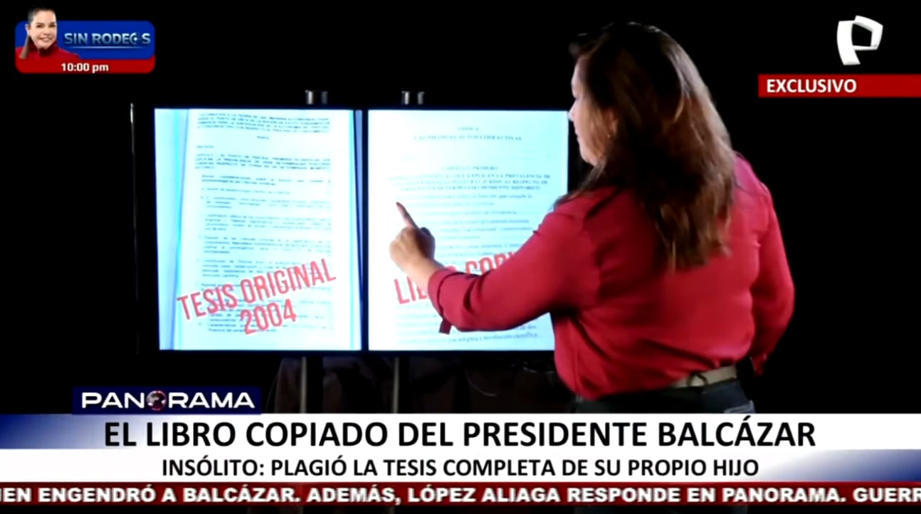 Panorama reveló que el presidente José Balcázar no plagió extractos, sino pasó como propio todo el trabajo académico.