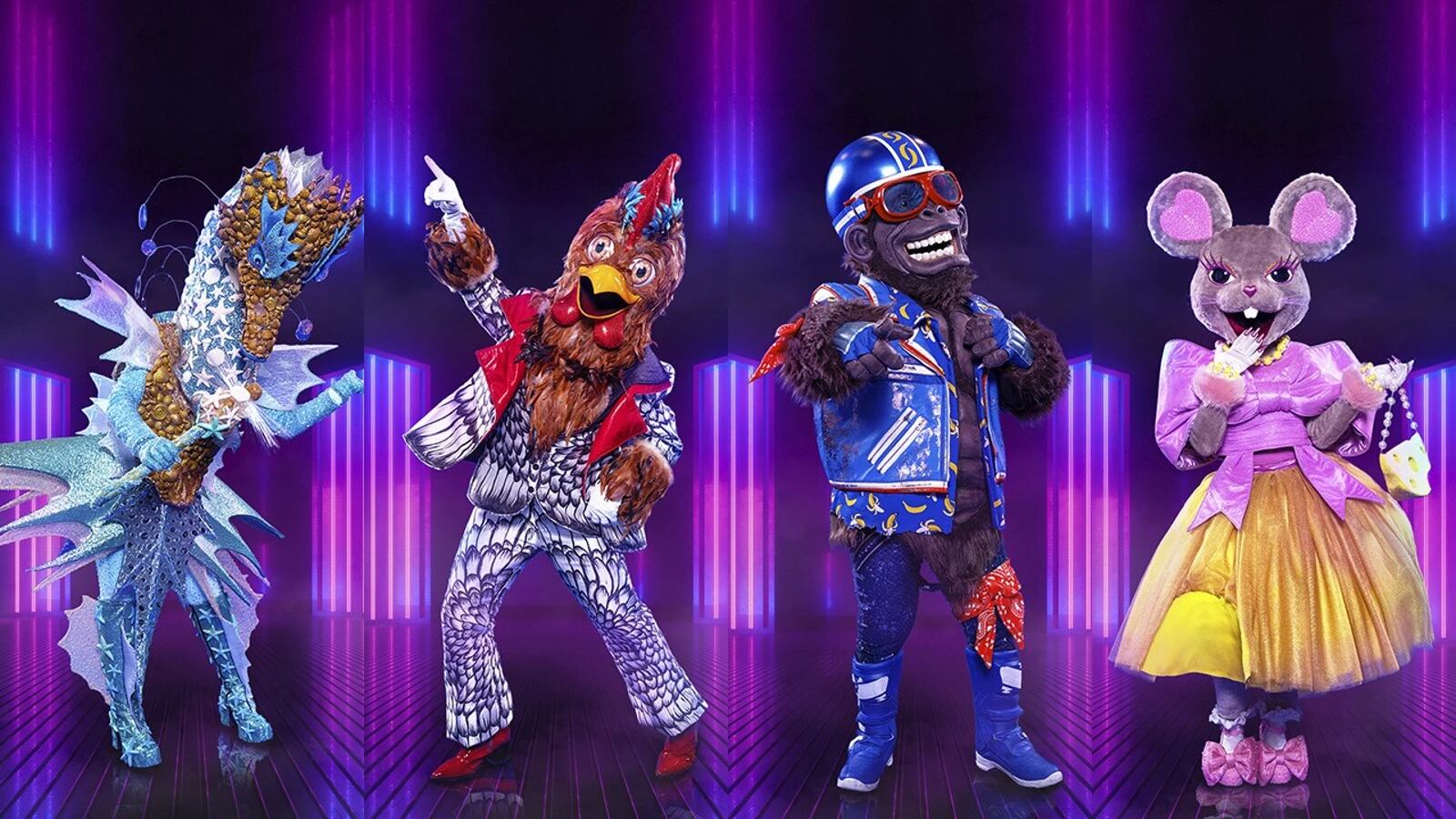 Caballito de mar, Gallo, Gorila y Ratita son los finalistas de "Mask Singer 3" (Foto: Antena 3)