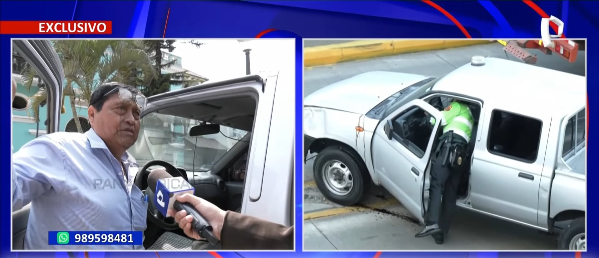 El trabajador resultó ileso tras el vuelco, aunque la unidad sufrió severos daños materiales. (Fuente: Panamericana)