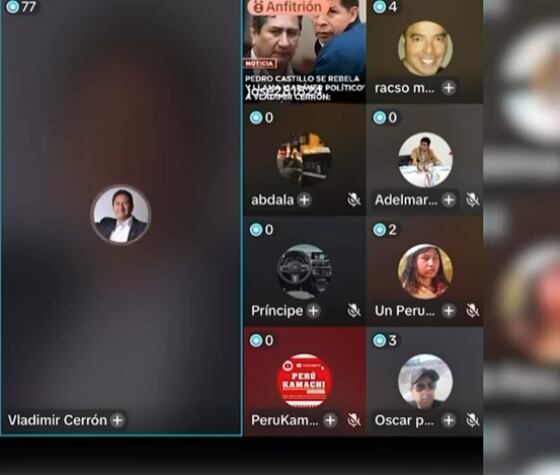 Vladimir Cerrón en transmisión en TikTok desde la clandestinidad.