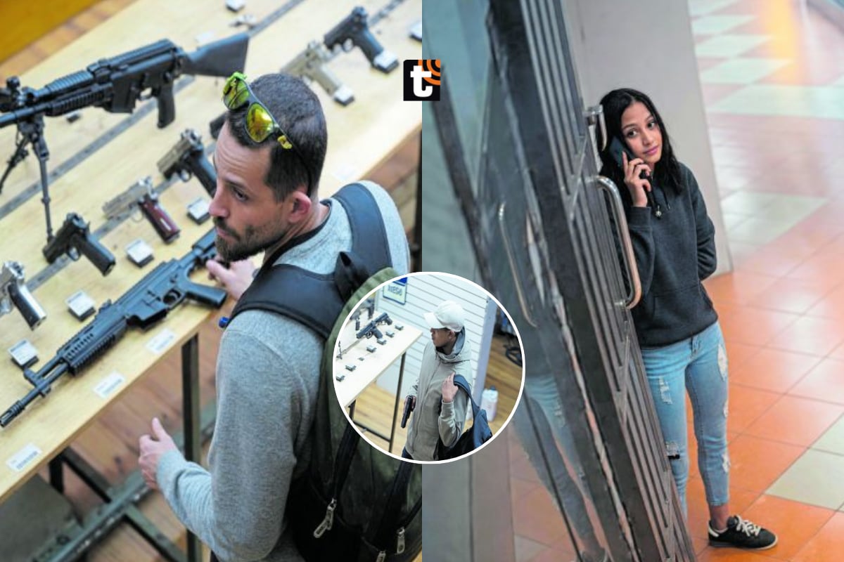 Delincuentes que robaron armas en Surco.