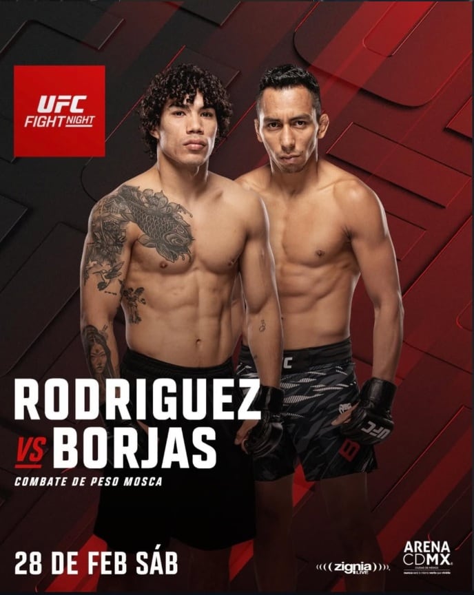 Poster oficial de la nueva pelea de Kevin Borjas en el UFC. (UFC)