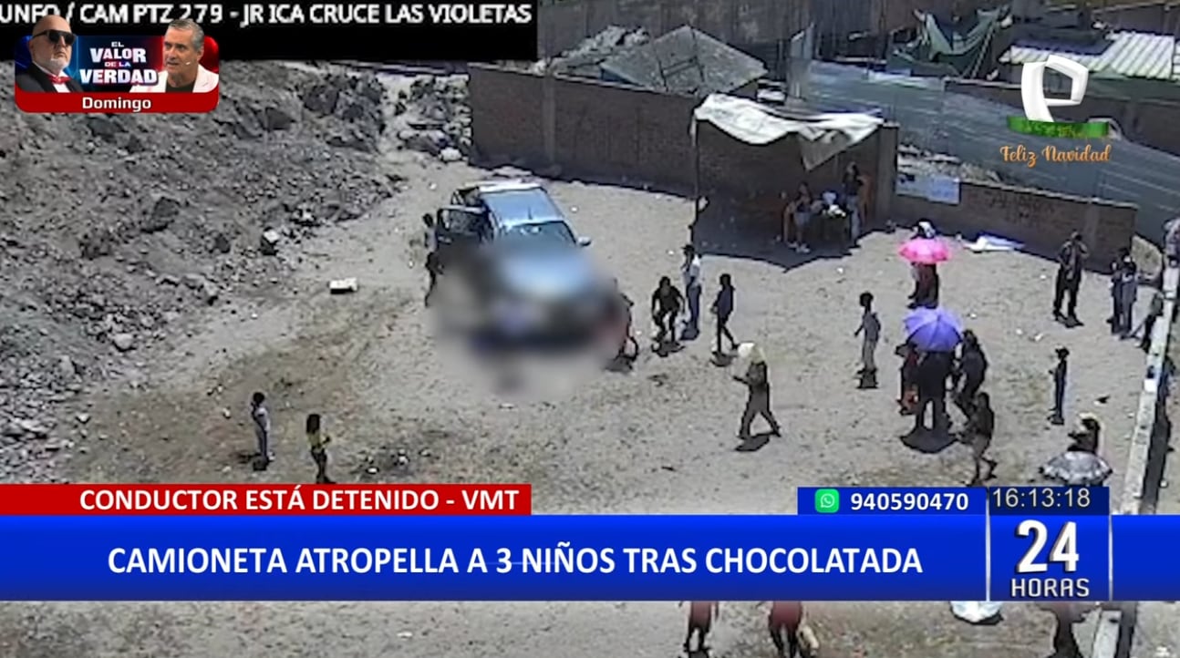Madres corren desesperadamente al ver que tres niños fueron atropellados.