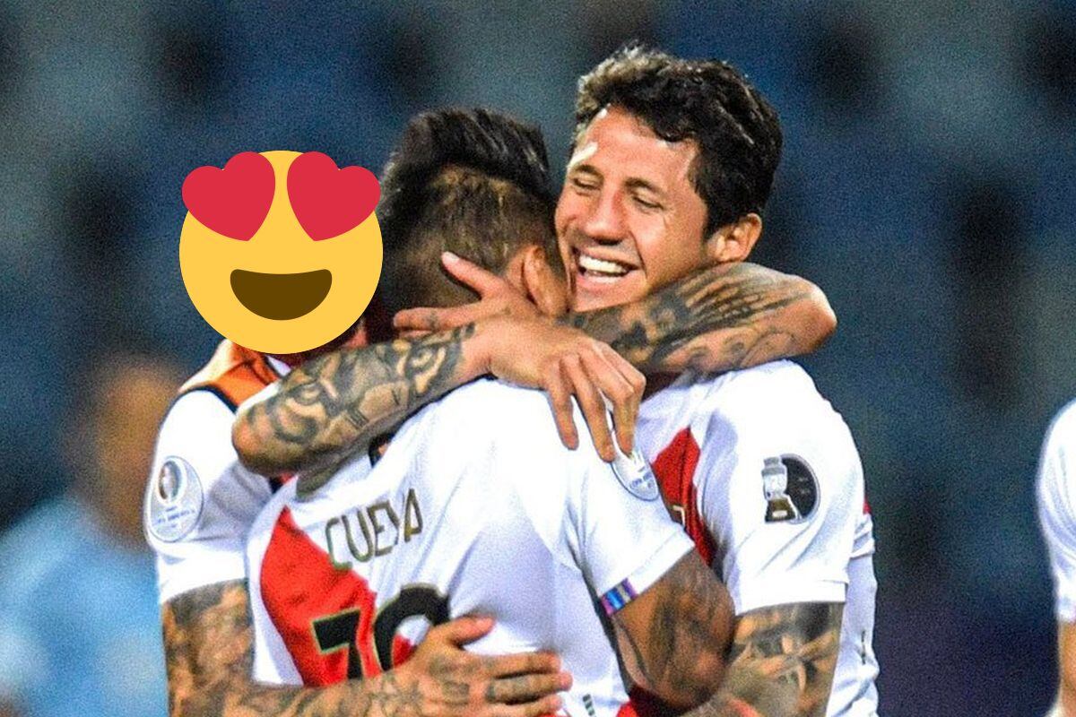 Gianluca Lapadula y Christian Cueva en tierna foto con la selección peruana.