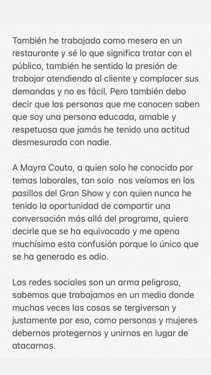 María Grazia Gamarra se pronuncia tras críticas en redes sociales. (Foto: Instagram)