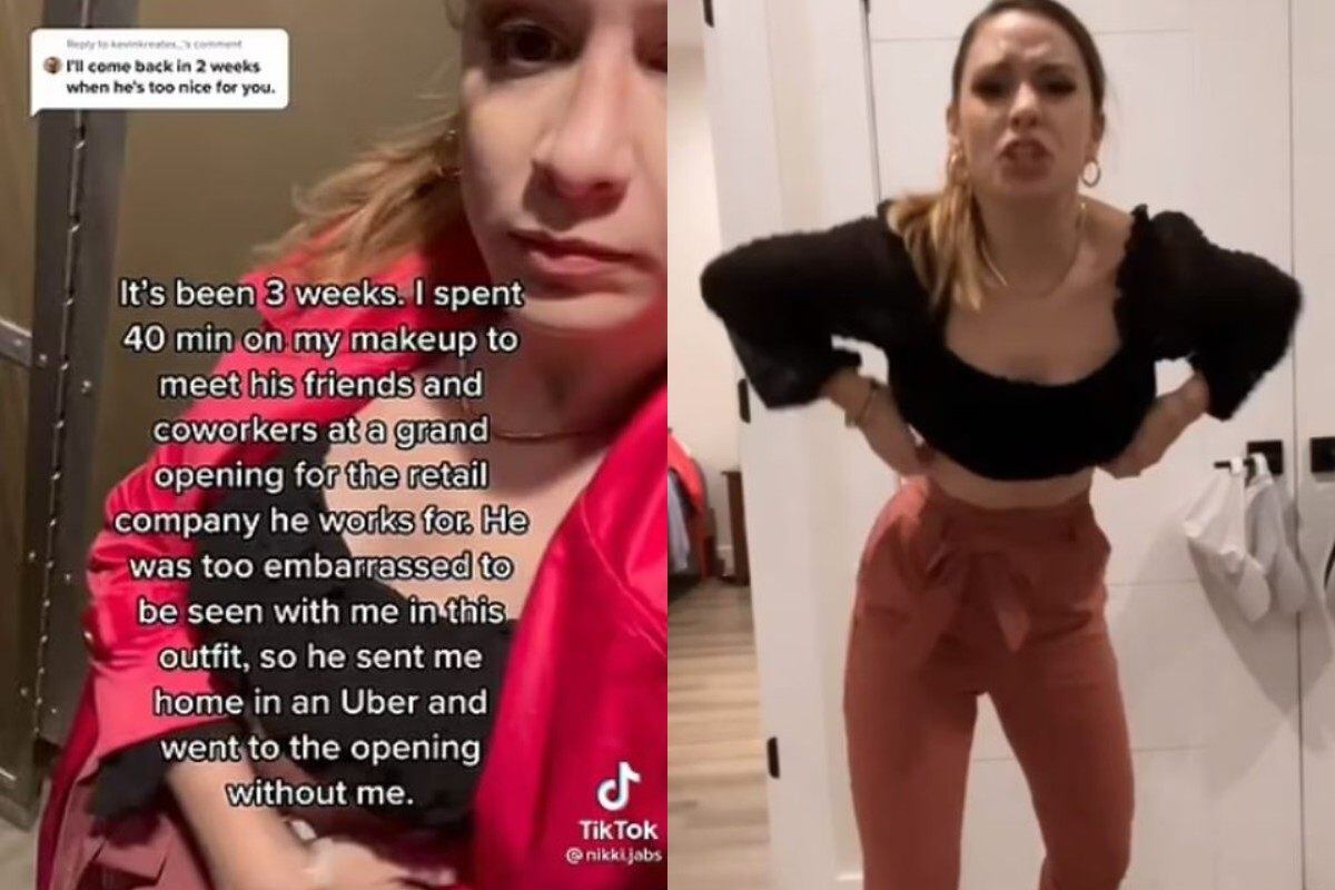 Nikki Jabs tenía tres semanas de relación y este es el atuendo que lució la noche en que su novio se sintió 'avergonzado' al verla. (Foto: @nikki.jabs / TikTok)