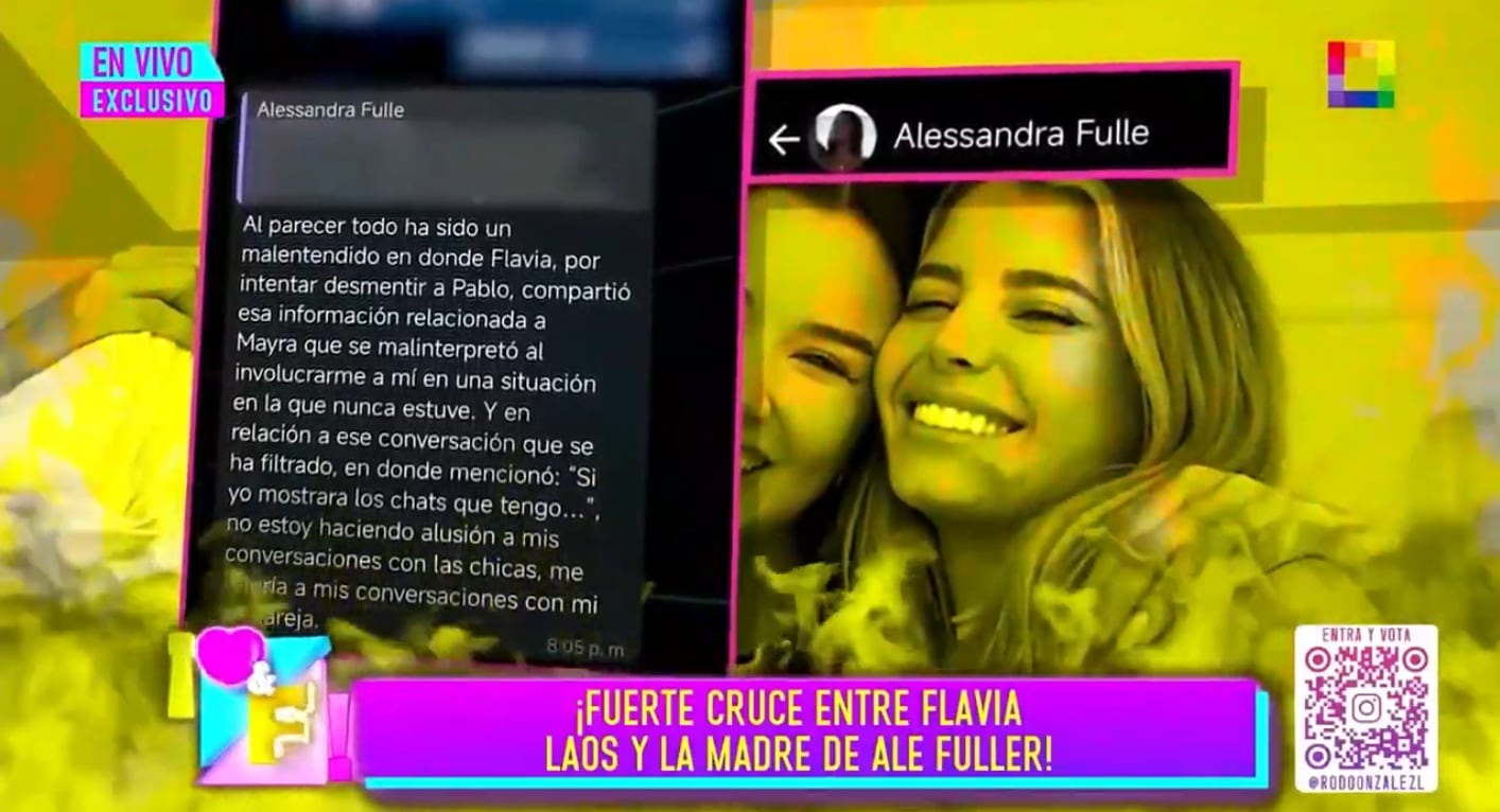 Ale Fuller explica qué chats tiene y de quién se refirió.