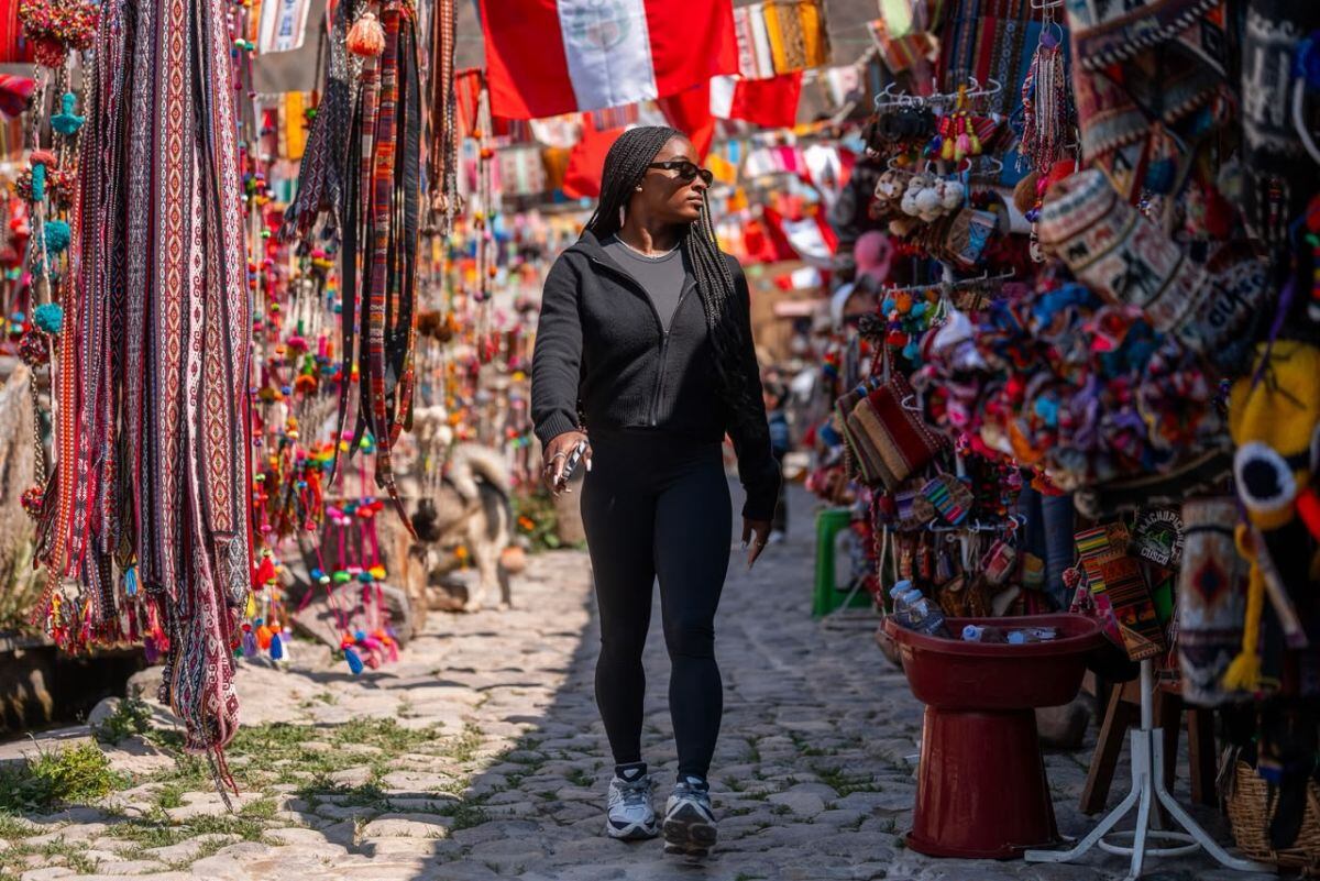 Simone Biles en Ollantaytambo. (Foto: Panam Sports)