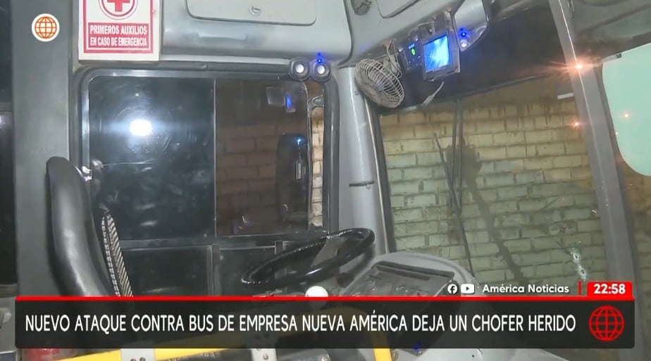 Atacan bus de Nueva América y dejan un chofer herido.