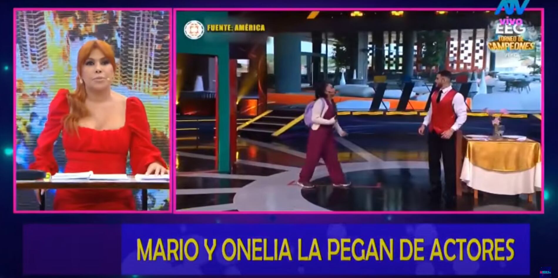 TROME - Conductora lapida a Onelia y Mario por actuación en EEG. (Foto: Magaly ATV)