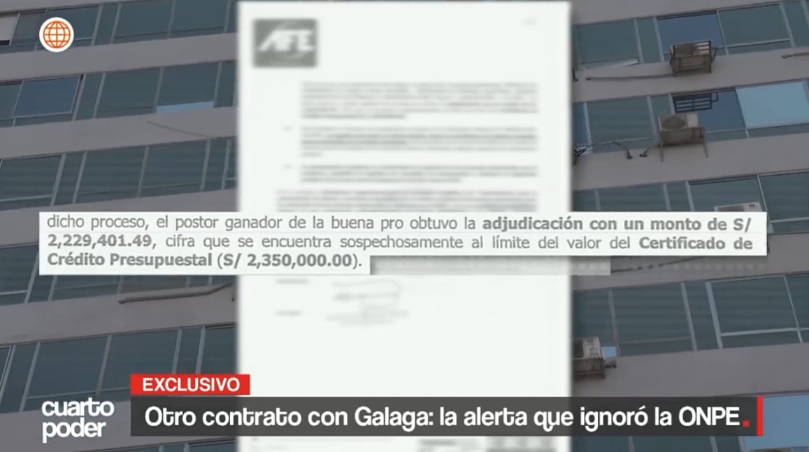 La ONPE adjudicó a Galaga un servicio de 2.3 millones de soles pese a cobrar casi medio millón de soles más que su competidor.