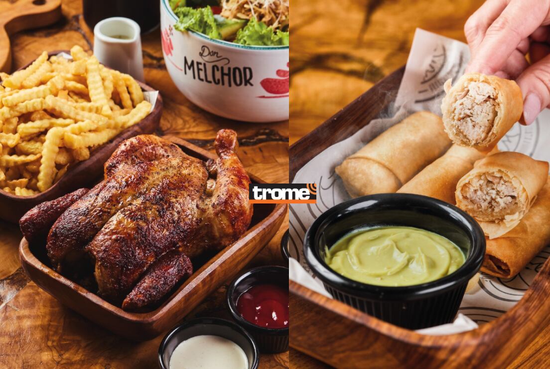 El pollo a la brasa tradicional de Don Melchor se disfruta también en tequeños rellenos. (Entrevista y foto compos.:Isabel Medina / Trome).