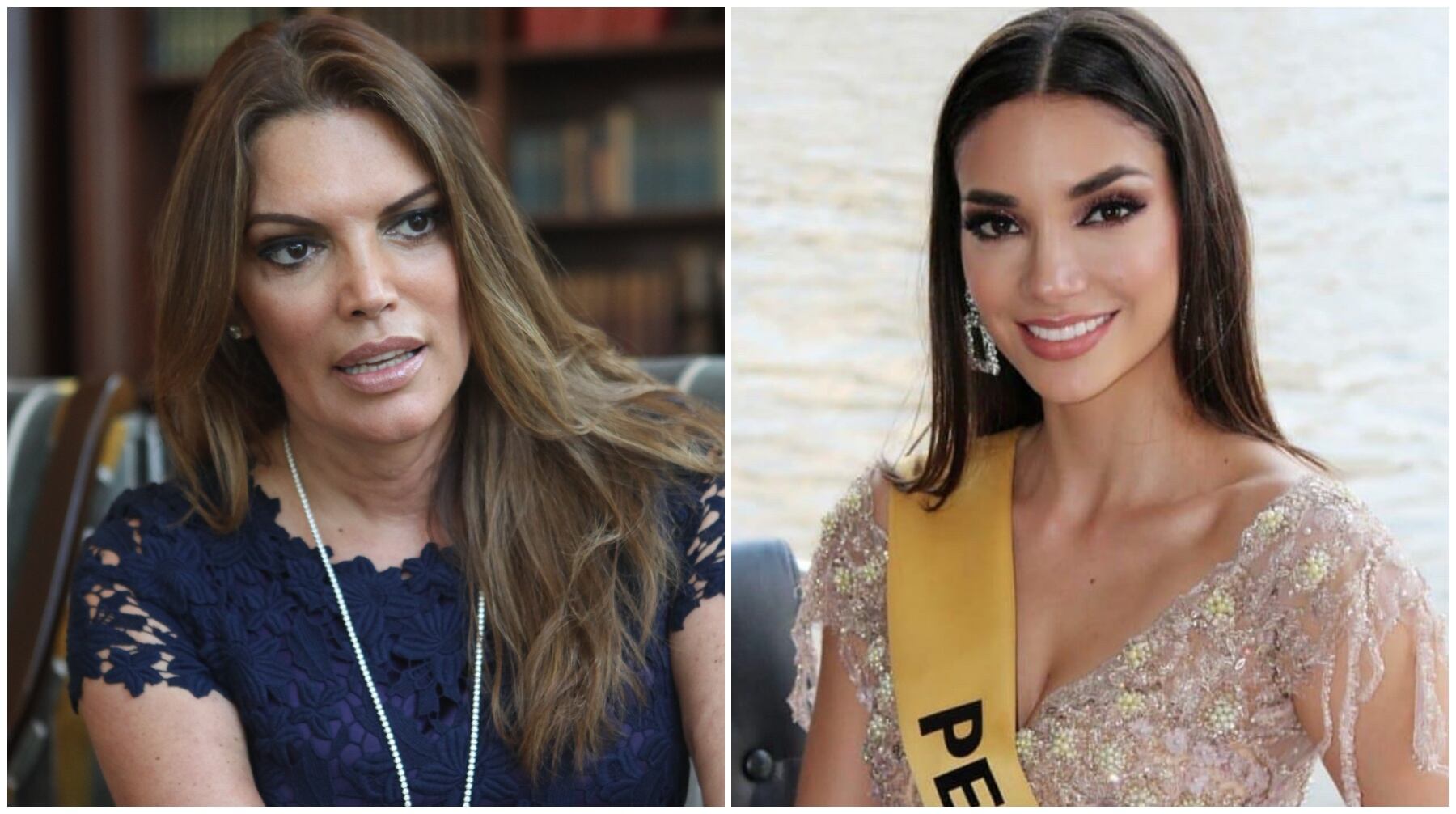 Jessica Newton, directora de Miss Perú, separó a Maricielo Gamarra de la corona de representante local de Miss Grand Internacional. Fotos: Lucero del Castillo para El Comercio/ @maricielo.gam en Instagram.