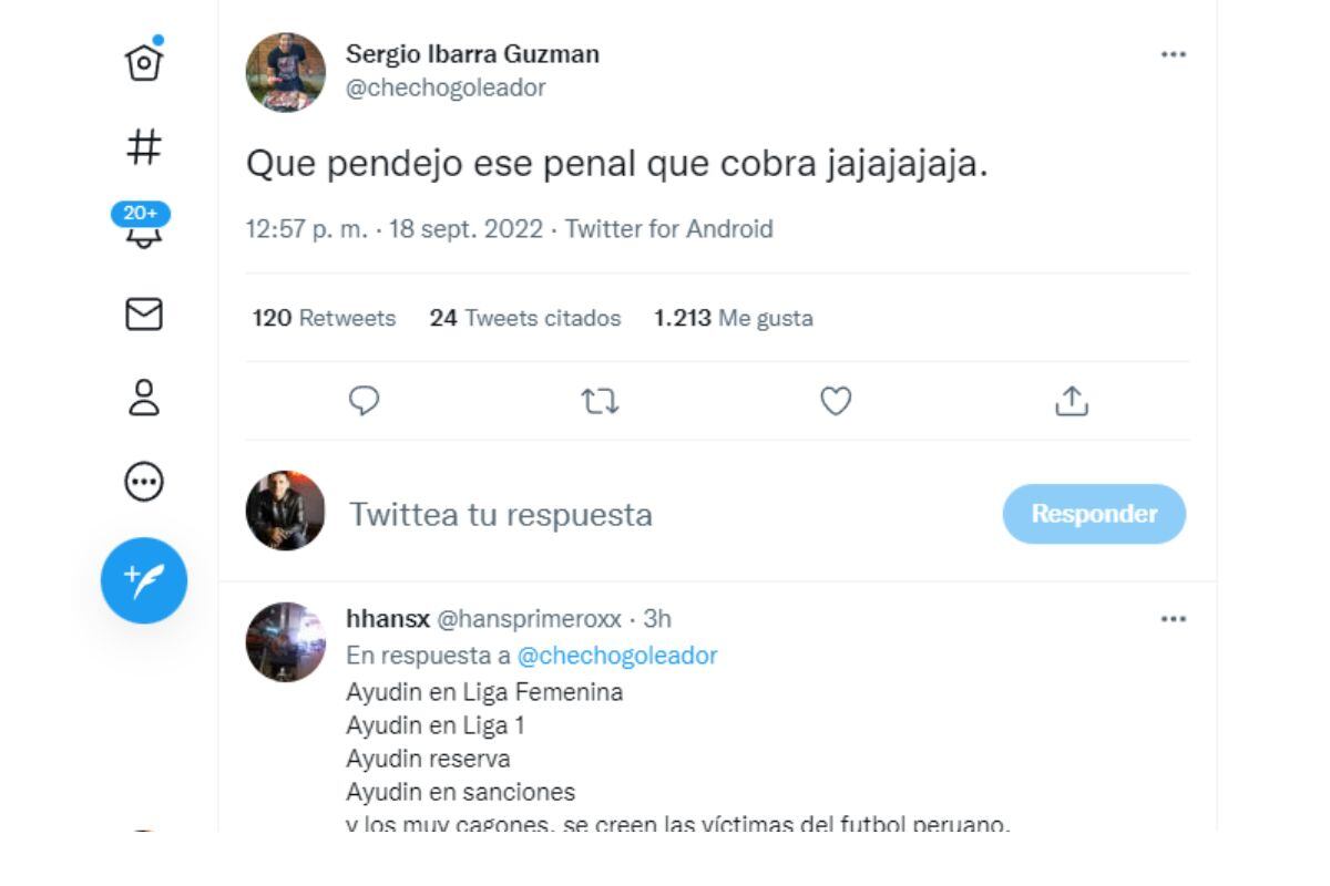 Checho ibarra cuestiona fallo de árbitro a favor de Alianza Lima (@chechogoleador)