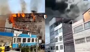 Cercado de Lima: Incendio de gran magnitud consume inmueble cerca al Barrio Chino