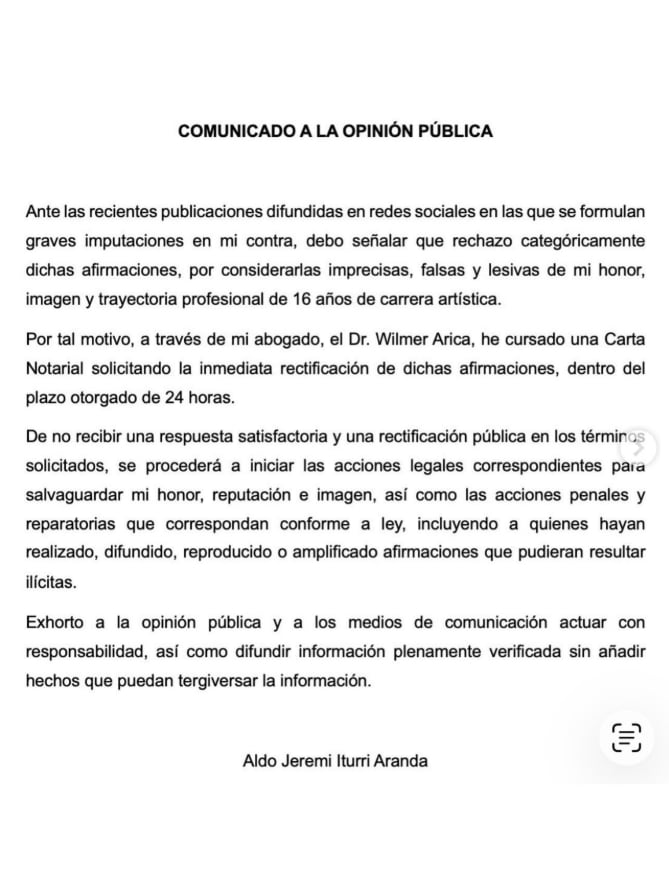 Jeremy Iturri, coreógrafo de Corazón Serrano, niega acusación de presunto abuso sexual contra la bailarina Yaleska Tacuri.