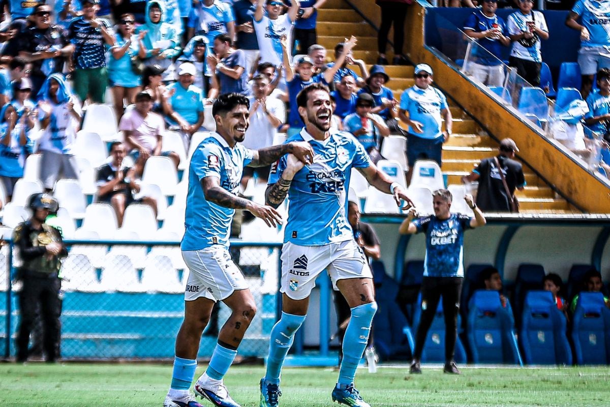 Sporting Cristal celebra el primero ante la escuadra cajamarquina (Fuente: @dgmirandaa1)