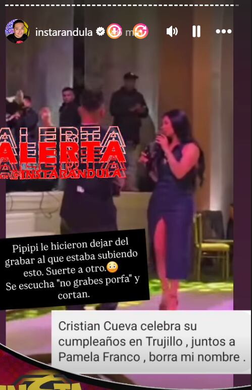 Pamela Franco animando la fiesta de cumpleaños de su pareja, Christian Cueva. Foto: Instarándula