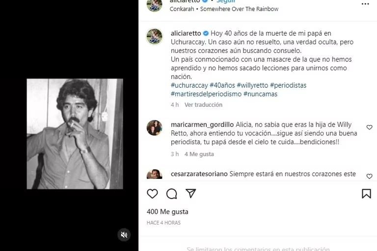 Periodista compartió fotografía de su padre.