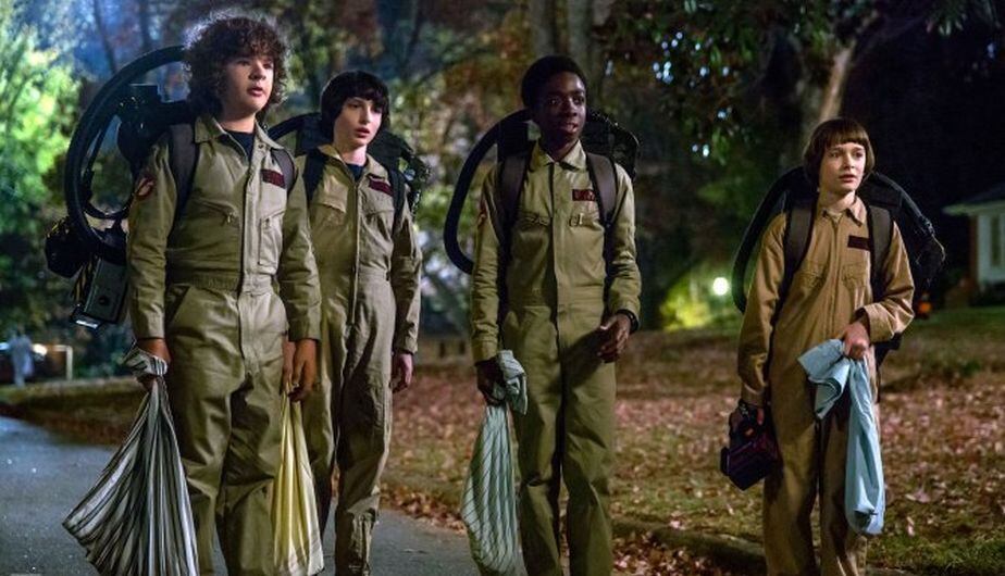 Noah Schnapp es Will; Caleb McLaughlin, Lucas; Finn Wolfhard, Mike; y Gaten Matarazzo, Dustin (Foto: Entertainment Monkey Massacre)