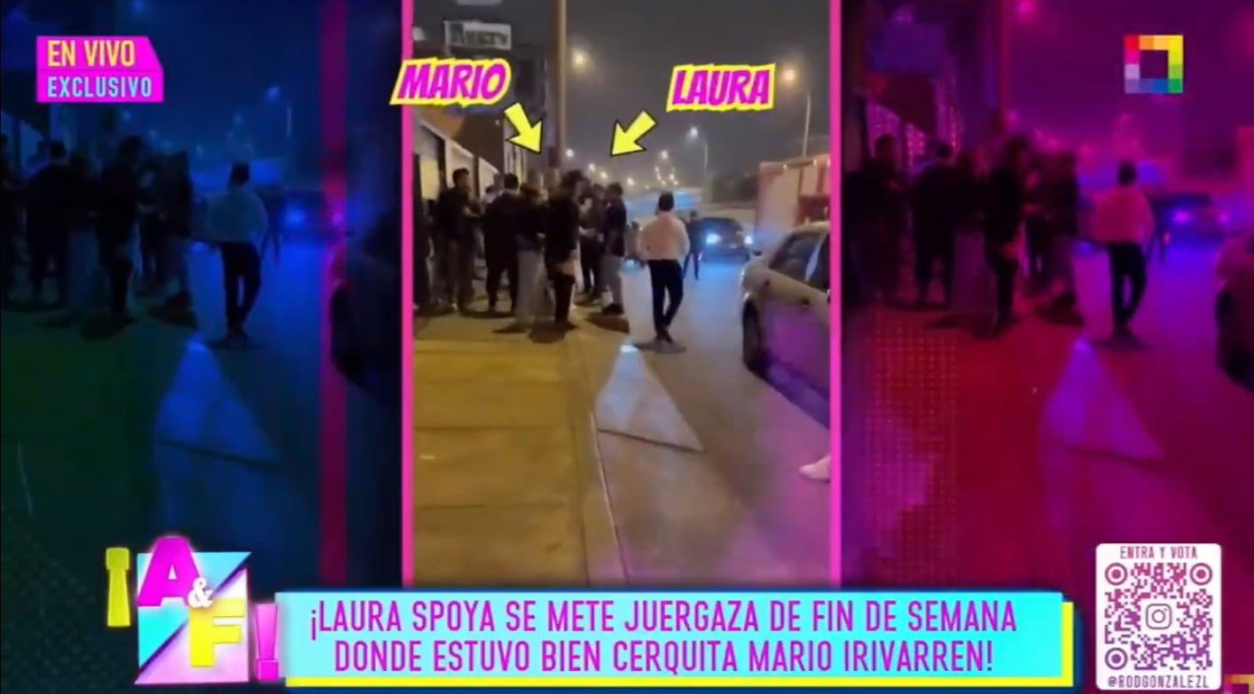 Laura Spoya y Mario Irivarren captados saliendo de discoteca.