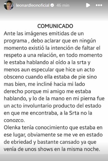 Comunicado de Leonard León