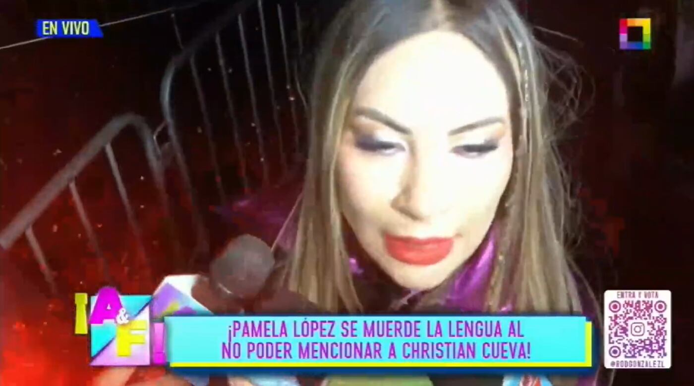 Pamela López acata orden del Poder Judicial y no menciona para nada a Christian Cueva frente a la prensa en Halloween.