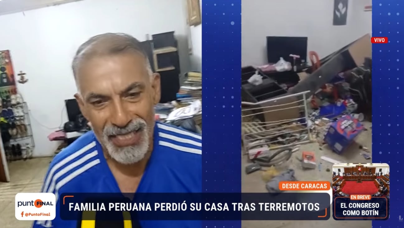 Familia peruana perdió su casa en Caracas tras los fuertes terremotos.