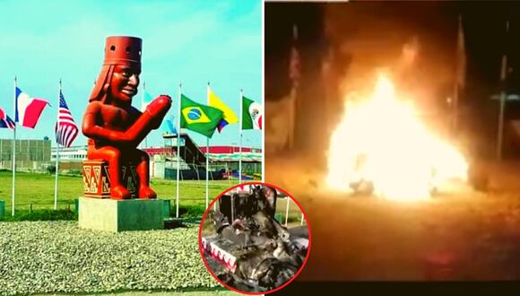 Queman huaco erótico moche