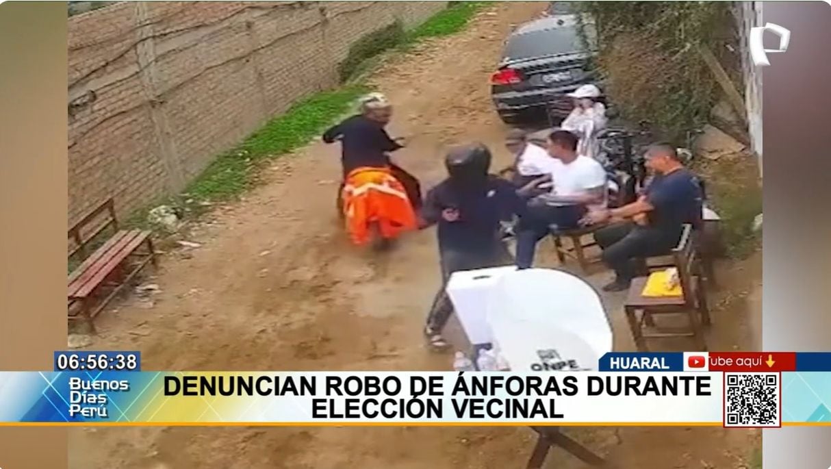 Motorizados robaron ánfora en Chancay. Foto: Panamericana