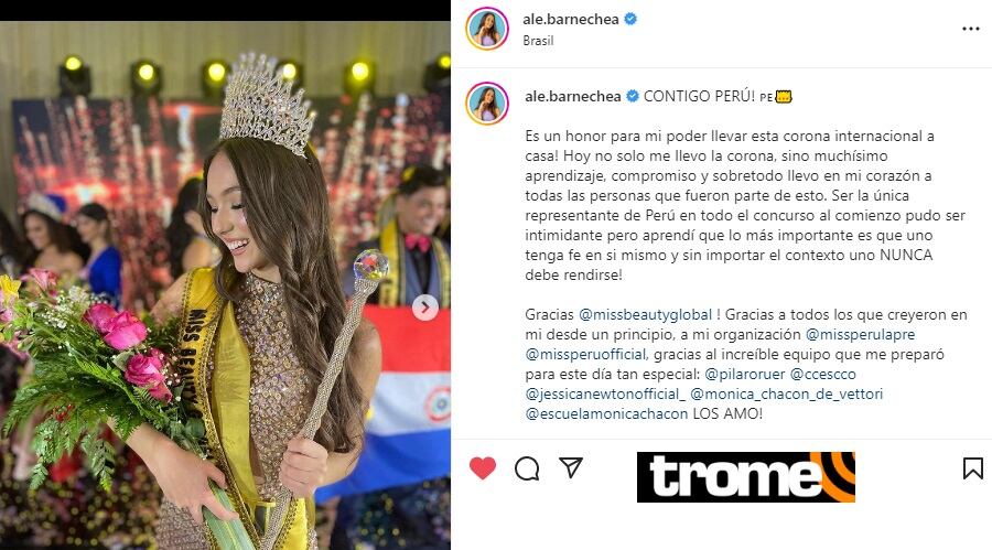 Ale Barnechea deja en alto el nombre del Perú.