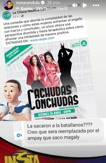 Samantha Batallanos habría sido retirada de su show