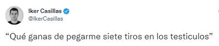 La publicación de Iker Casillas en Twitter.