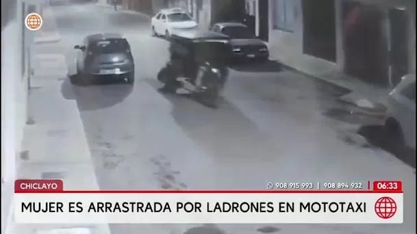 Joven fue arrastrada por ladrones en mototaxi al intentar recuperar su celular. Foto: América Noticias