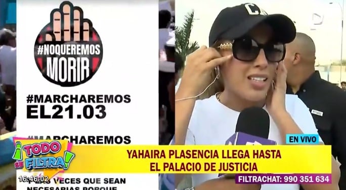 Así fue la participación de Yahaira Plasencia en la primera Marcha por la Paz el 21 de marzo.