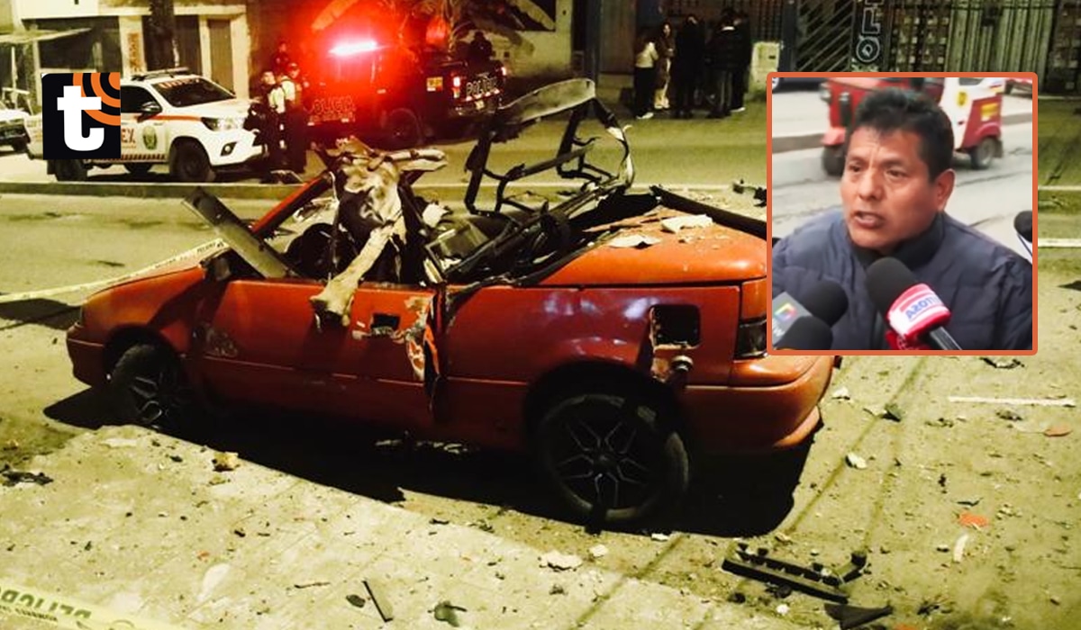 La onda expansiva destrozó por completo el parabrisas, dañó la parte superior de la unidad y esparció fragmentos de vidrio en la vía pública. Foto:@photo.gec