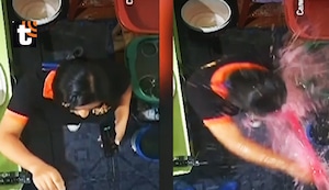 ¡De terror! Sujeto arroja balde de gasolina a mesera y amenaza con quemarla viva en restaurante lleno de comensales