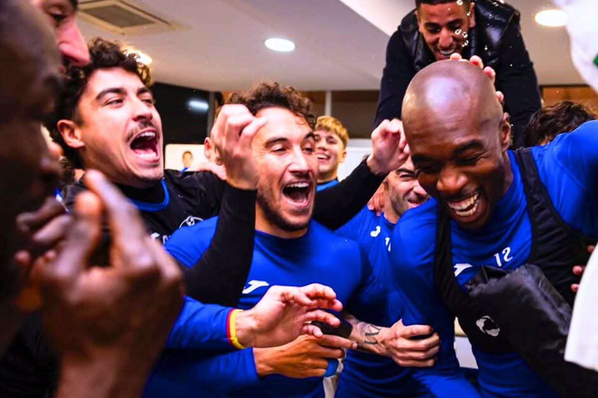 Fiesta en vestuario de Getafe tras triunfo ante Elche ( Foto: @Getafe C.F.)