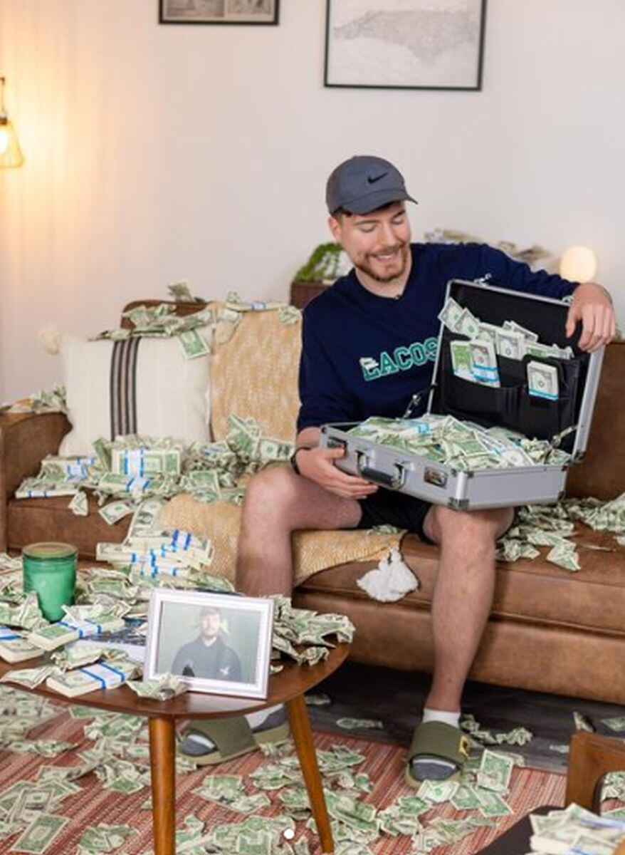 El youtuber estadounidense de 25 años compartirá su fortuna con 5 afortunados ganadores. (Foto: @mrbeast / Instagram)