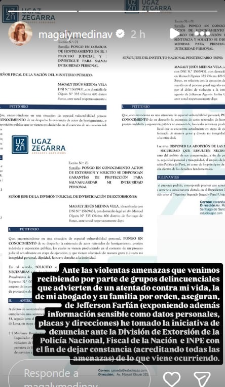 Magaly Medina anuncia que hizo denuncia por amenazas en medio de batalla legal con Jefferson Farfán.