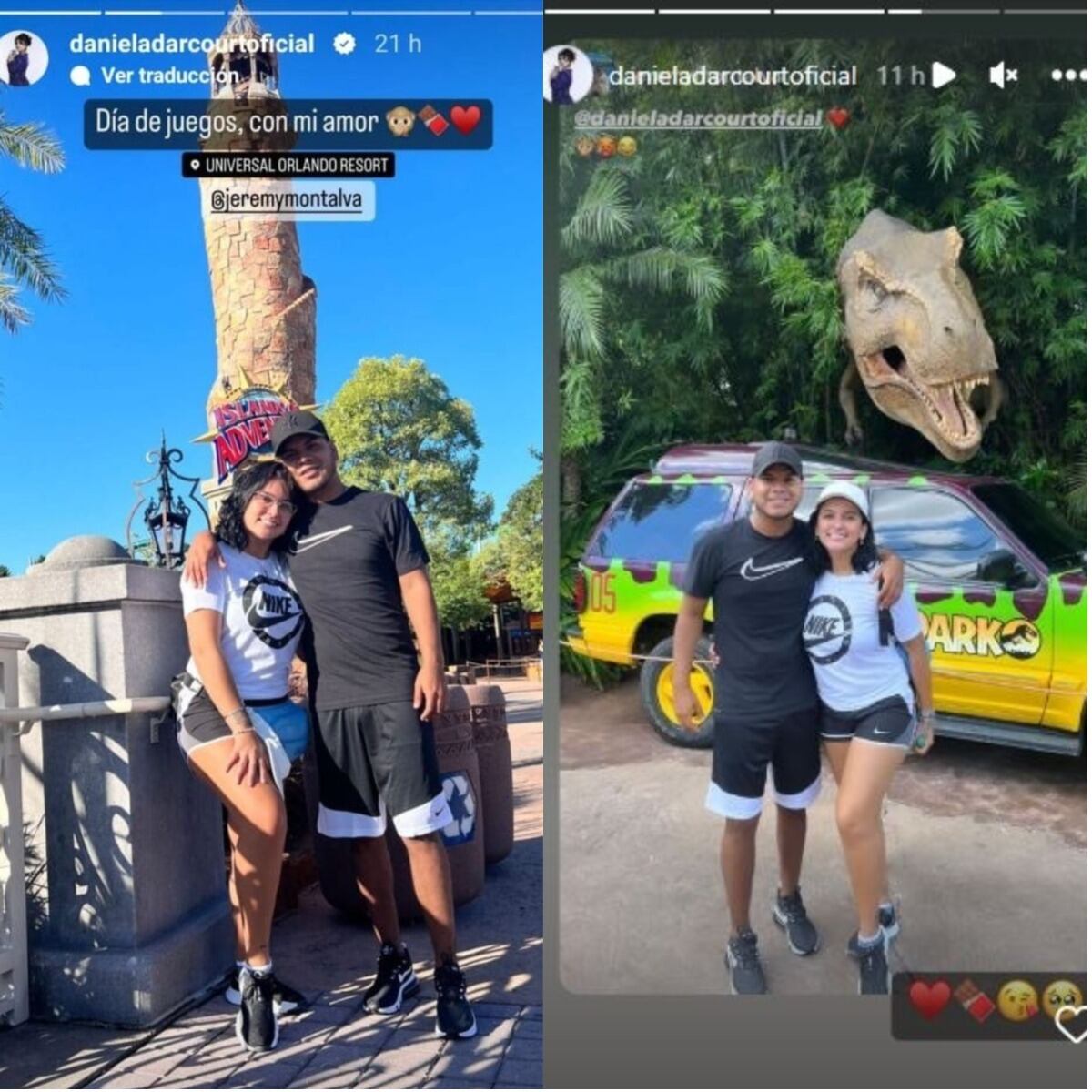 Daniela Darcourt no se oculta y celebra su amor con Jeremy Montalva en parque de diversiones. (Foto: Instagram)
